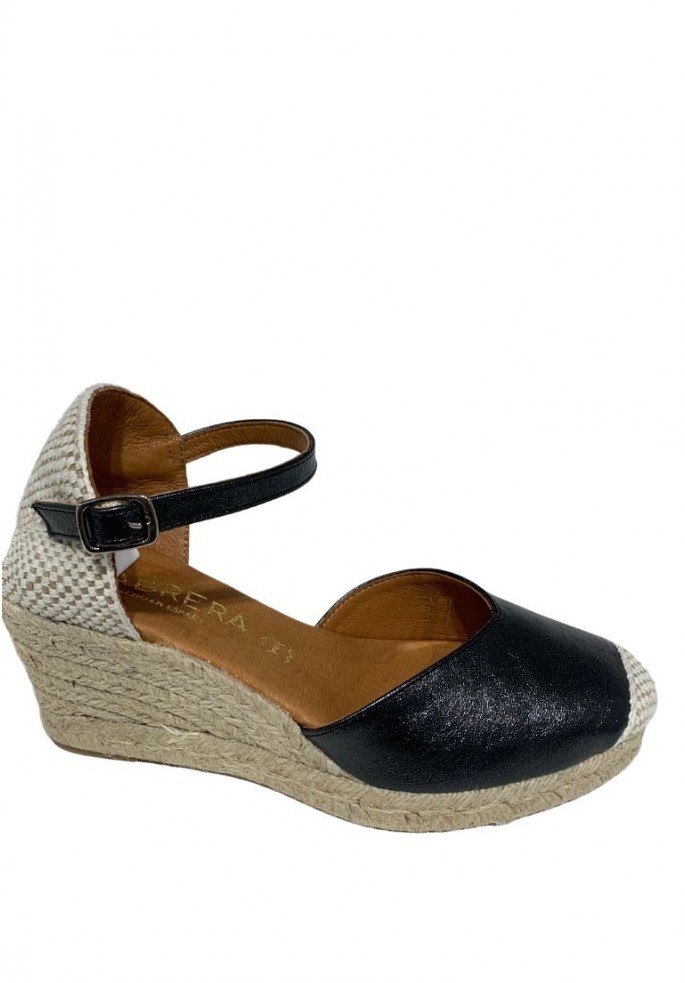 ALPARGATA CUÑA HEBILLA, PIEL | CABRERA