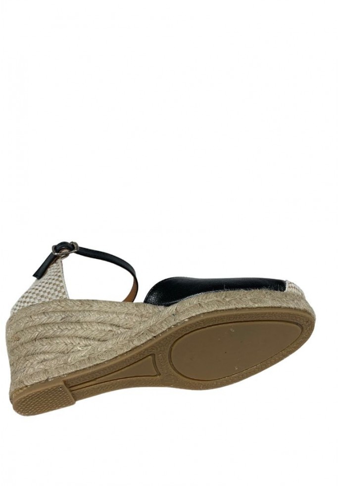 ALPARGATA CUÑA HEBILLA, PIEL | CABRERA