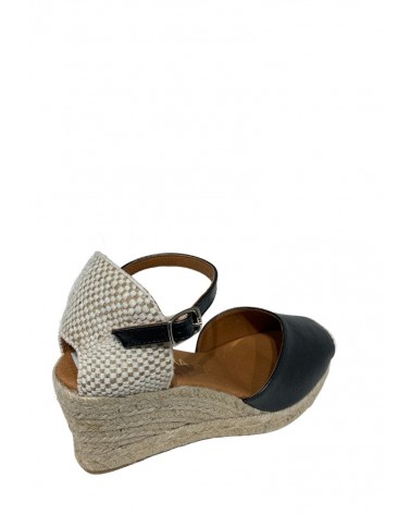 ALPARGATA CUÑA HEBILLA, PIEL | CABRERA