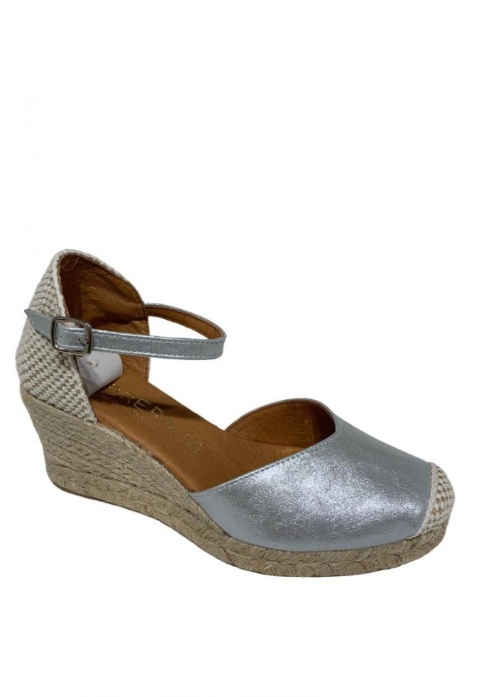 ALPARGATA CUÑA HEBILLA, PIEL | CABRERA