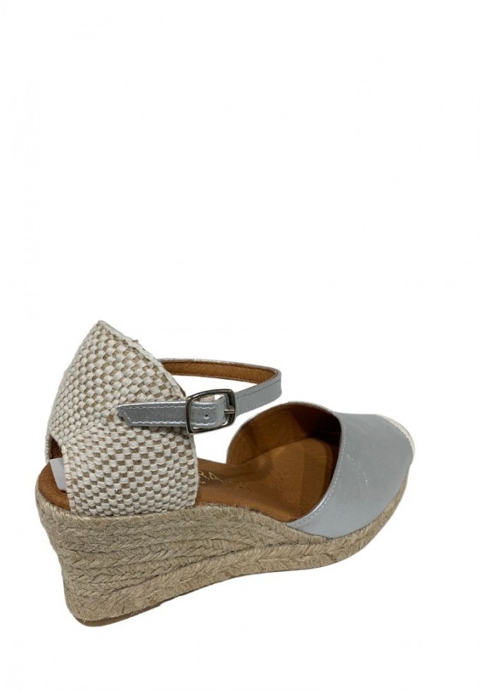 ALPARGATA CUÑA HEBILLA, PIEL | CABRERA