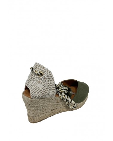 ALPARGATA CUÑA DE PIEL CON CORDON | CABRERA