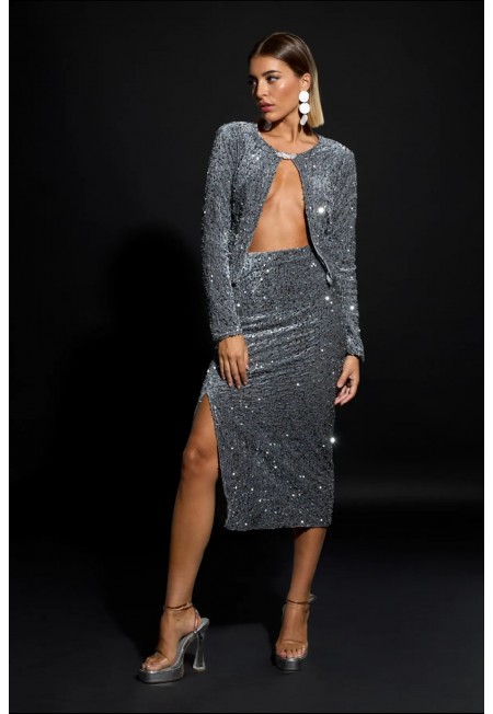 FALDA MIDI LENTEJUELA |...