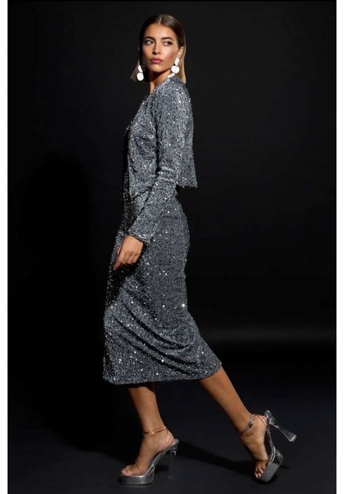 FALDA MIDI LENTEJUELA | BOTTINA