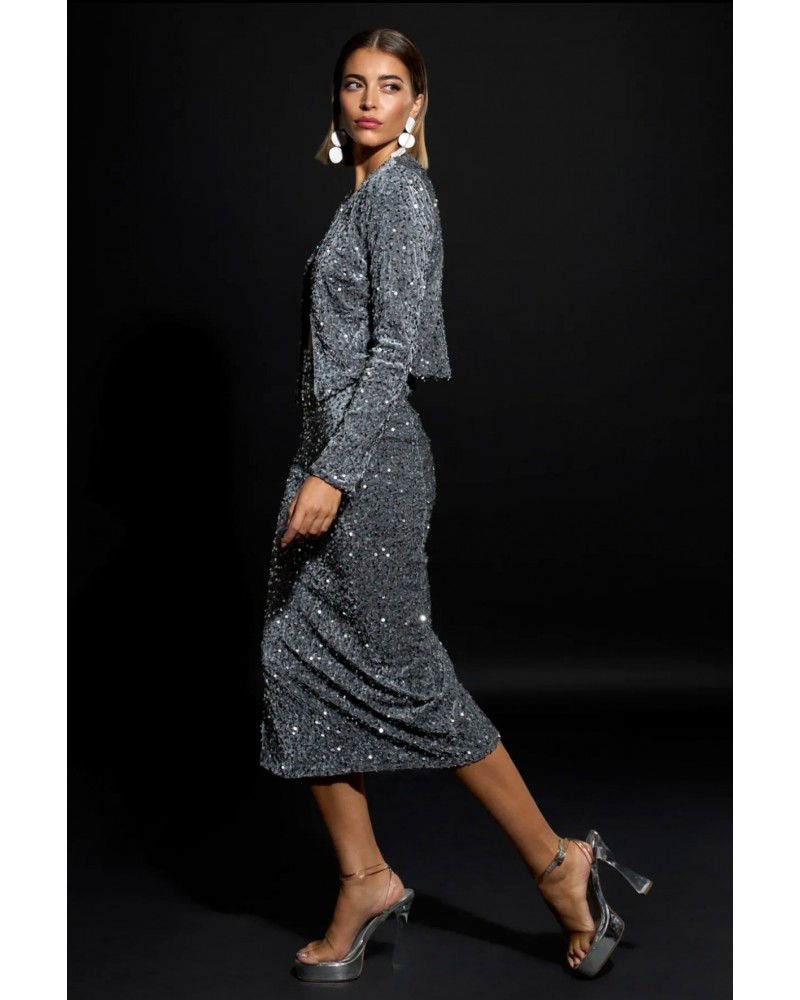 FALDA MIDI LENTEJUELA | BOTTINA