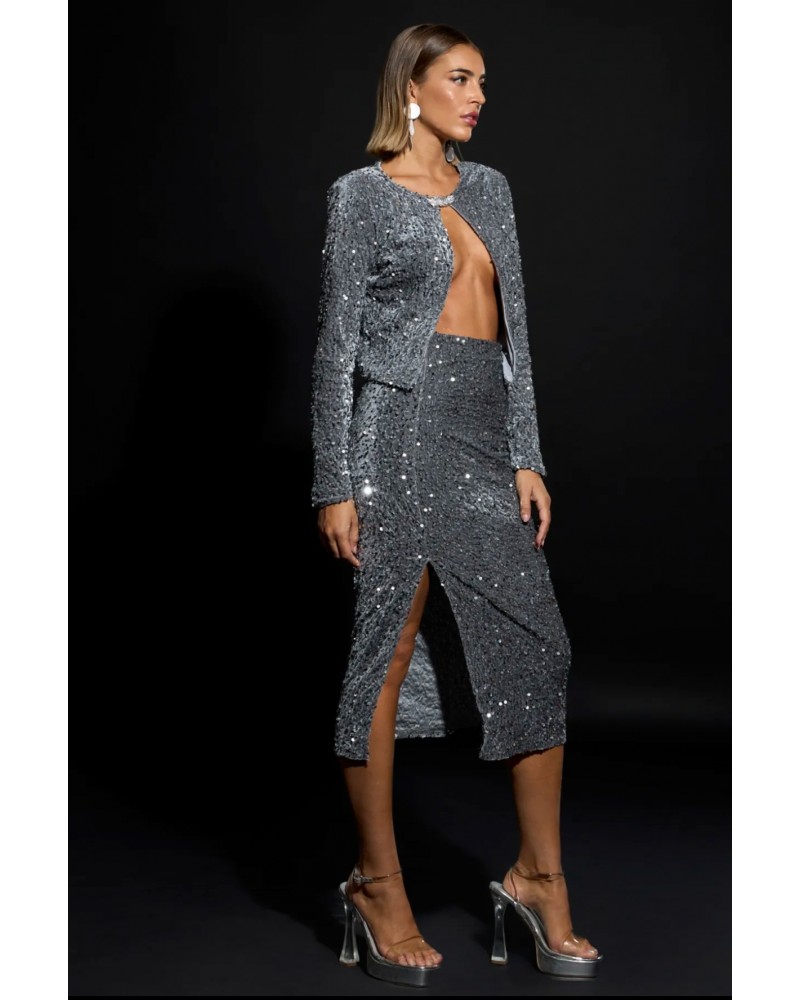 FALDA MIDI LENTEJUELA | BOTTINA